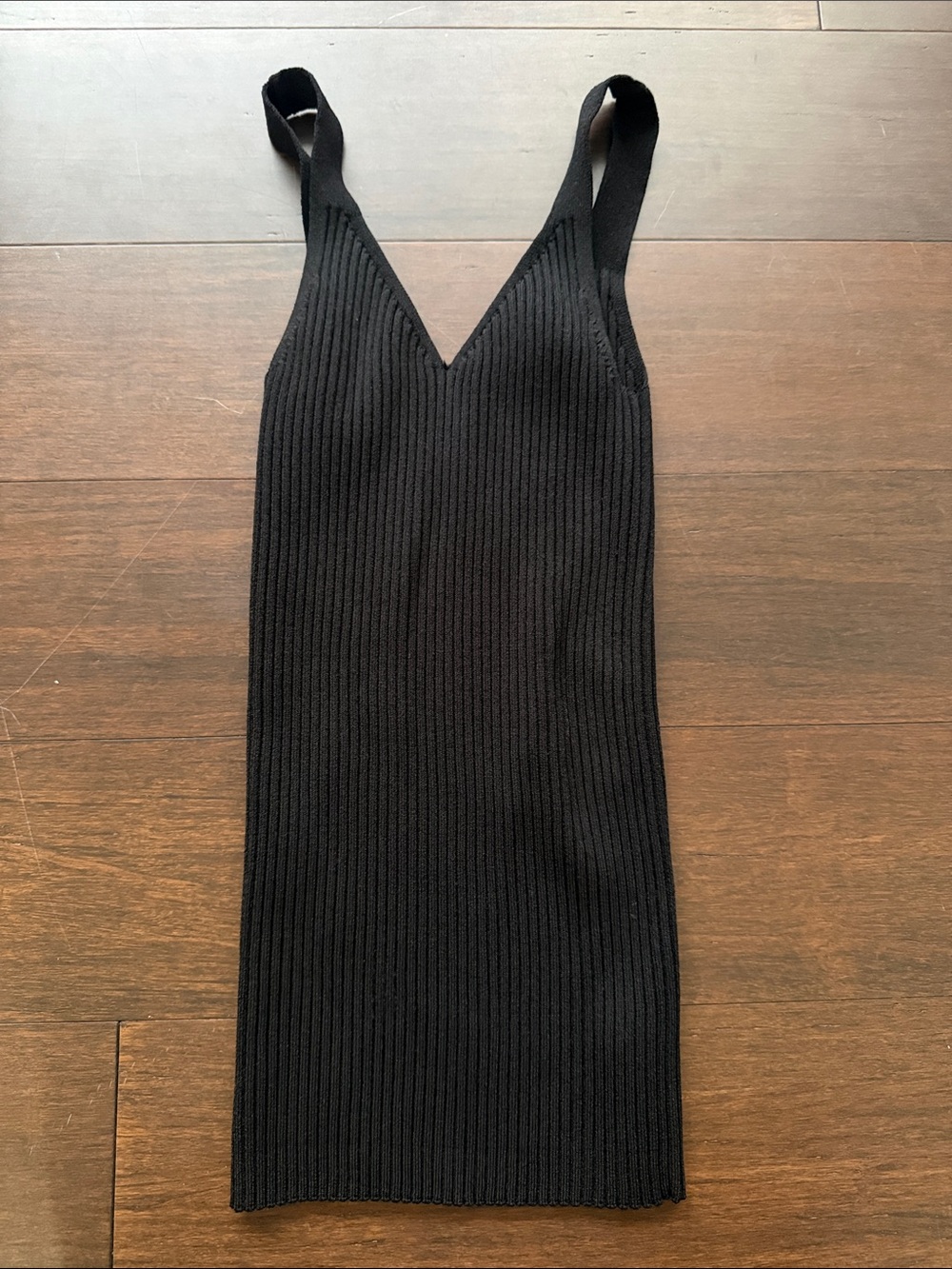 Maje Ribbed Knit V-Neck Tank top in Black